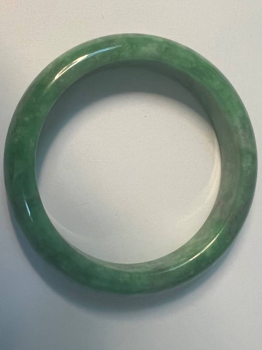 Jade Green Polished Bangle Bracelet - Grade B Jade